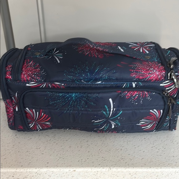 Lug Trolley Blue Fireworks Cosmetic Case Makeup Travel Bag NWOT - Picture 3 of 6